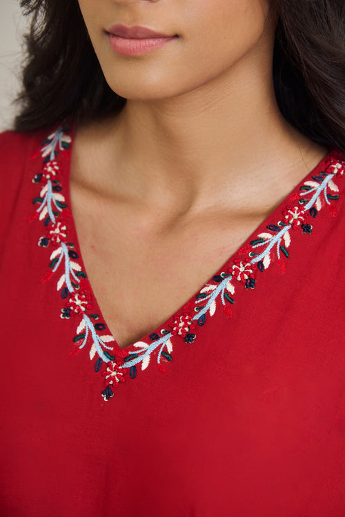 Crimson Drift Dress