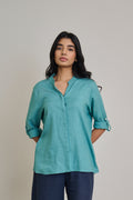 Sky Teal Plain Shirt
